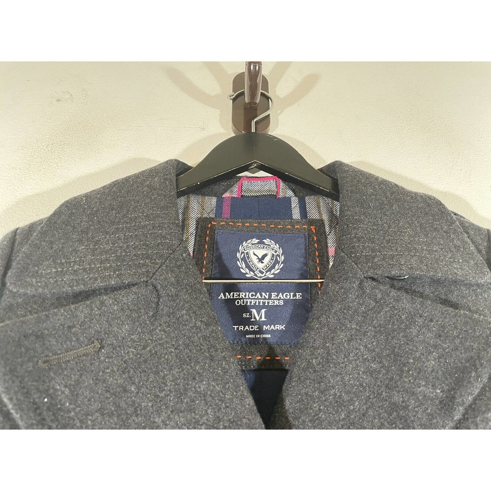 American Eagle Gray Naval Anchor Button Short Pea… - image 7
